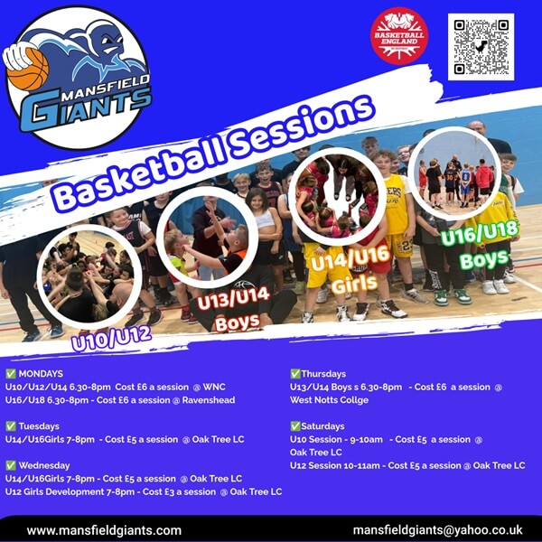 Mansfield Giants BasketBall Club July 2025 Sessions